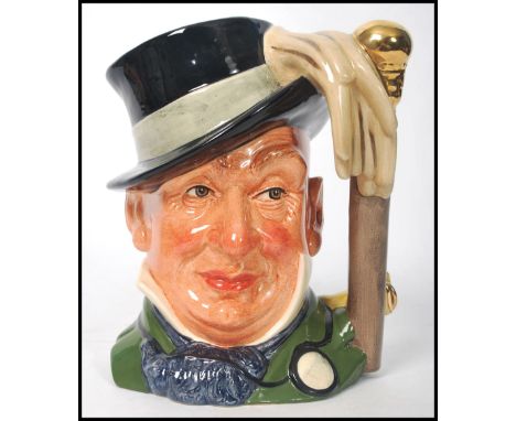 A rare Royal Doulton prototype character jug of Mr Micawber. Original Sample stamp with ' This Item Is The Property Of Royal 