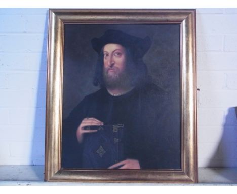 A modern oil on canvas in gilt frame - Religious Figure Portrait - 57cm x 67cm