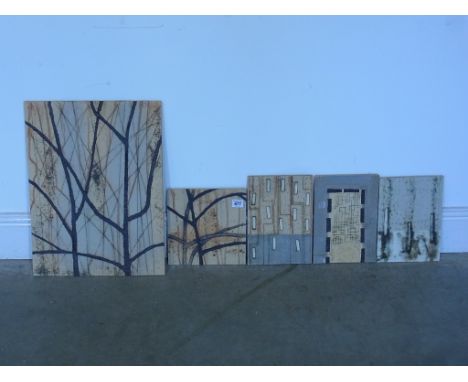 Five pieces of ceramic art by Clare Crouchman, local artist working in Cambridge
