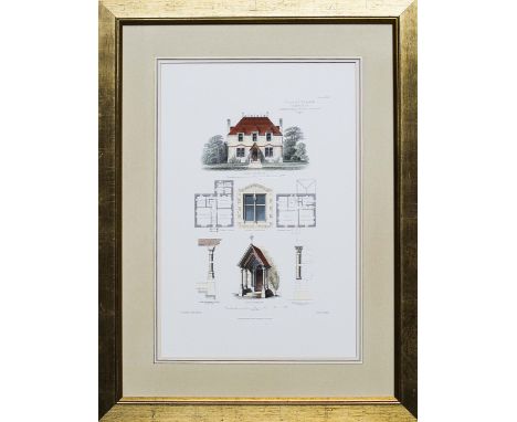 Set of two prints of topographical detail 1868 Architectural Prints Worcester Lodge Middleton Road Holloway Arch Truefitt and