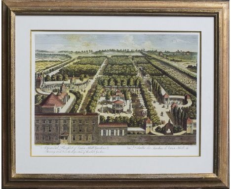 Coloured engraving  A General Prospect of Vauxhall Gardens shewing at one View the disposition of the whole Gardens: 18th cen