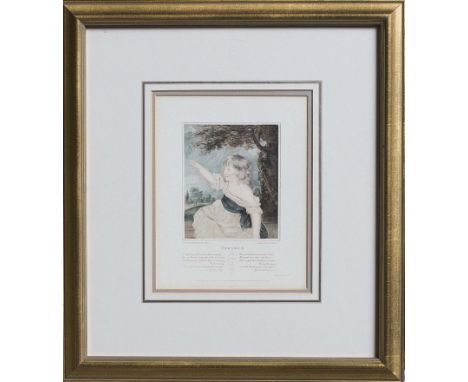 Portrait print of a little girl titled Infancy - black and gilt frames, 70 x 58cm