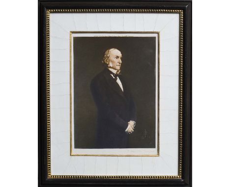 Portrait print of a gentleman after Thomas Hamilton Crawford (b. 1860) black and gilt frames, 70 x 58cm