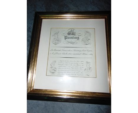 A print title Painted in Ancient Times when Painting First Began framed in a polished wood and gilt frame 360mm x 390mm 
