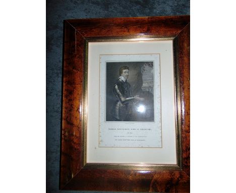 Thomas Wentworth Earlof Stratford portrait brwn frame 280mm x 350mm frame cracked and spotting 