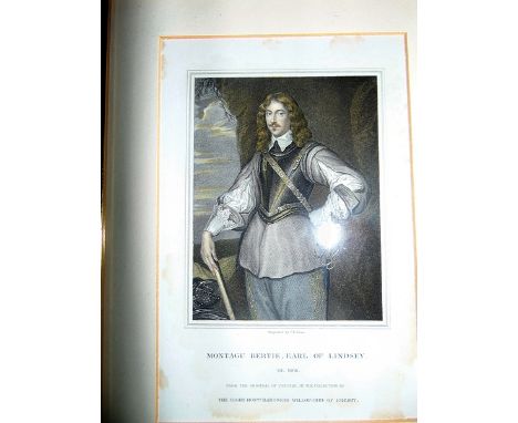 Portrait  Montagu Betie Earl of Lindsey brown wood frame 280mm x 350mm 