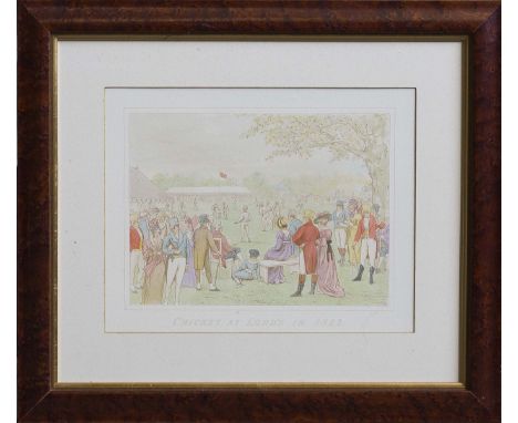 Cricket At Lord's In 1822 Hand-coloured lithograph, "London, published May 24, 1894, by the Leadenhall Press Ltd, 50 Leadenha