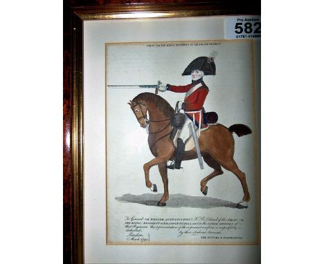 Coloured engraving First (Or The Kings) Regiment Of The Dragoon Guards to Sir William Augustus Pitt, KB; 1810–1813: Gen. brow