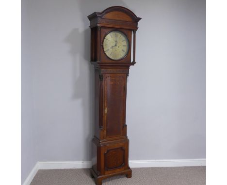 William Davison, Eccleshall, an oak 8-day longcase clock with two-weight movement striking on a bell, the 14-inch brass circu