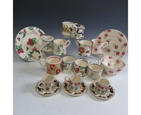 A large quantity of Emma Bridgewater pottery Mugs, to comprise Hare, Cats, floral pattern, etc. also with a Bowl and two Plat