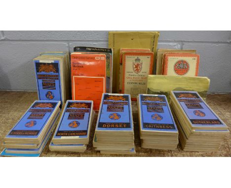 Maps; fifty-two Bartholomew's coloured maps, a collection of Ordnance Survey maps and others **PLEASE NOTE THIS LOT IS NOT EL