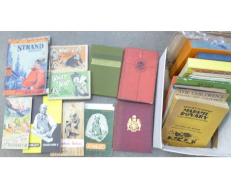 A collection of 1950's Stanley Tools trade catalogues, Folio Society books, Black's Domestic Dictionary, Gustave Flaubert, Ma