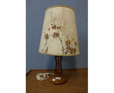 A Scandinavian teak table lamp with shade 
