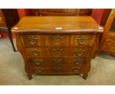 A Dutch oak four drawer petit commode 