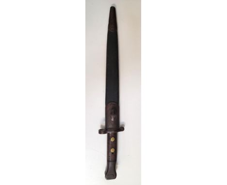 BRITISH 1888 PATTERN LEE METFORD BAYONETmarked 'Wilkinson' and with war department stamps to ricasso, complete with original 
