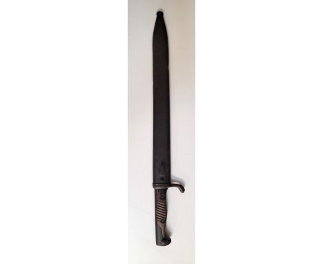 WWI IMPERIAL GERMAN ARMY MAUSER BUTCHER BAYONETblade stamped with crown and 1917 on spine with 'E&F HORSTER SOLINGEN' to rica