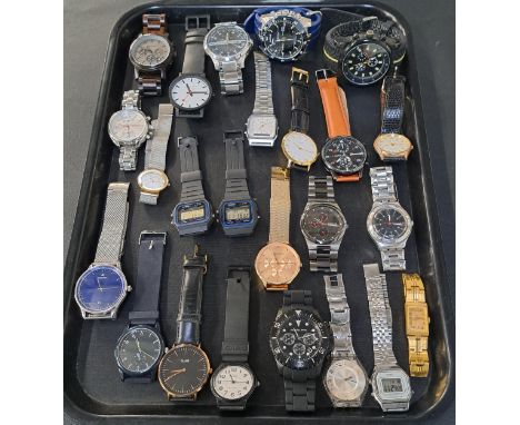 SELECTION OF LADIES AND GENTLEMEN'S WRISTWATCHESincluding Holzkern, Mondaine, Armani Exchange, Lorus, Fossil, Casio, The 5th,