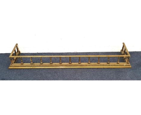 BRASS FIRE FENDERwith balustrade gallery, 140 cm long