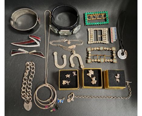 SELECTION OF COSTUME JEWELLERYincluding vintage Monet jewellery, silver buddha bar charm, various silver and white metal anim