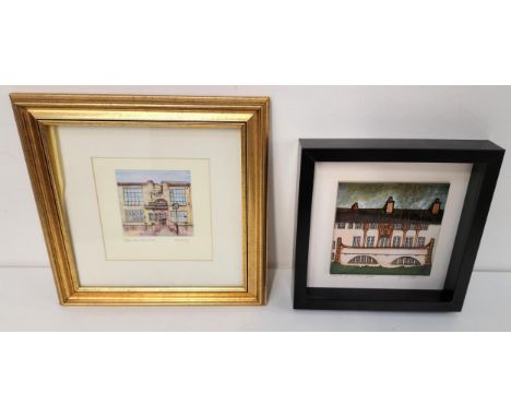 'IONA MACKELLAR BRUCE House for an Art Lover, mounted printed ceramic tile, signed on mount, frame size 26 x 65cm; together w