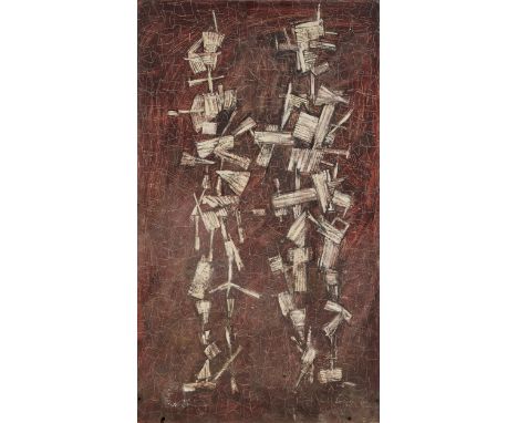 Ernst Eisenmayer,  Austrian/British 1920-2018 -   Two Figures, 1962;   oil on board, signed and dated lower right 'Eisenmayer