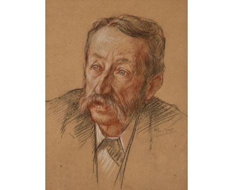 Henry Lamb RA,&nbsp;Australian / British 1883-1960 -&nbsp;Portrait of George Arthur Wright;&nbsp;black and coloured chalks on