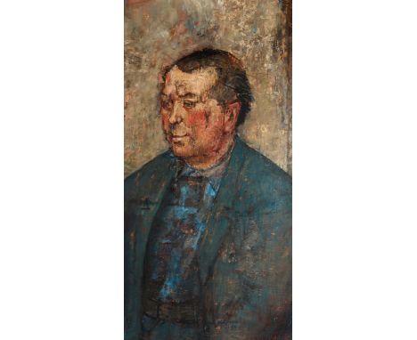 Paul Rebeyrolle,&nbsp;French 1926-2005 -&nbsp;Portrait of Olivier, 1953;&nbsp;oil on board, signed and dated lower right 'P R