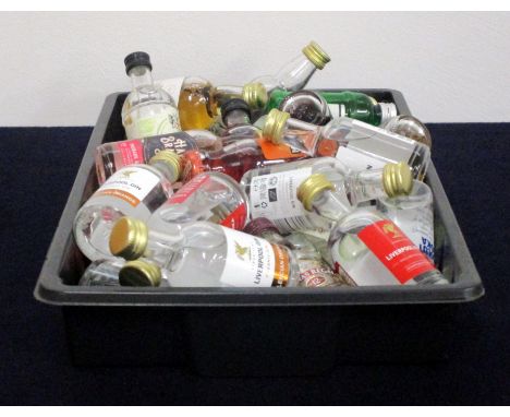 A Selection of 5 cl bottles containing Spirits including:- 2 x Liverpool Vodka Potato, 4 x Liverpool Gin Valencia Orange Gin,