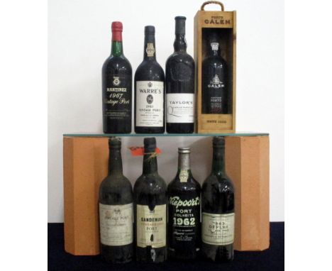 1 bt Tuke Holdsworth 1955 Vintage Port Army &amp; Navy Stored bottling ts, bs 1 bt Sandeman 1960 Vintage Port us, bs/vsl cdl 