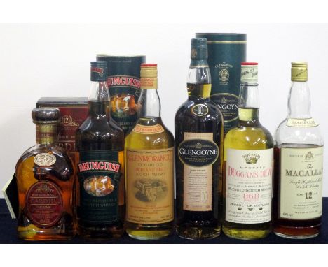1 litre bt Cardhu 12 YO Single Malt Whisky oc 1 litre bt Drumguish Single Highland Malt Scotch Whisky original tube 1 litre b