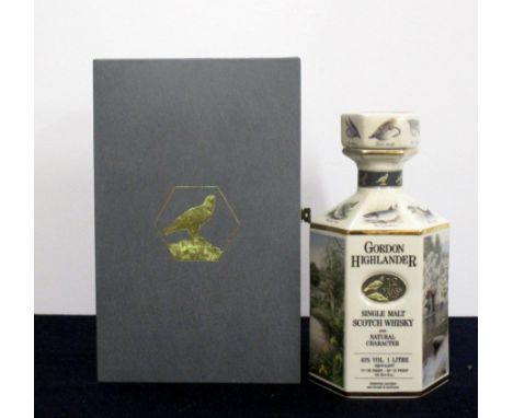 1 litre bt Gordon Highlander 12 YO Single Malt Scotch Whisky with natural character. Distilled at Tomatin. Collectors Sportin