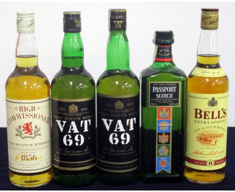 1 70-cl bt High Commissioner Old Scotch Whisky 40% 2 70-cl bts VAT 69 Whisky 40% 1 70-cl bt Passport Scotch (Spanish) importe