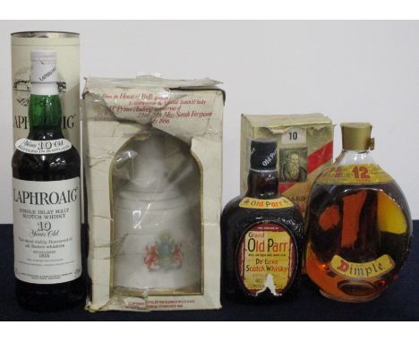 1 75-cl bt Laphroaig 10YO Single Islay Malt  Scotch Whisky 43% Original Tube 1 75-cl bt Wade Decanter to commemorate The Marr