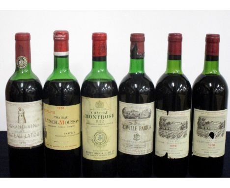 1 bt Ch. Latour 1970 Pauillac, 1er Cru Classé ms, vsl foil damage, vsl glue banded 1 bt Ch. Lynch-Moussas 1970 Pauillac Grand