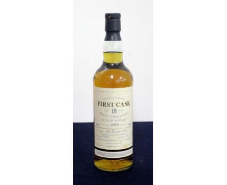 1 70-cl bt First Cask 18YO Orkney Single Malt Scotch Whisky 1989 (Highland Park) Distilled on 4th December 1989, Cask N° 1184