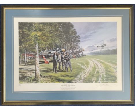 WW2 Signed Geoff Nutkins Colour Print Titled Thunder In The Sky JV44-Ainring, 29th April 1945 89 of 525 Housed in a Presentat
