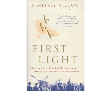 Squadron Leader Geoffrey Wellum Signed Snippet of a Photo Attached on inside page of Wellum's Own Book Titled First Light. Pu
