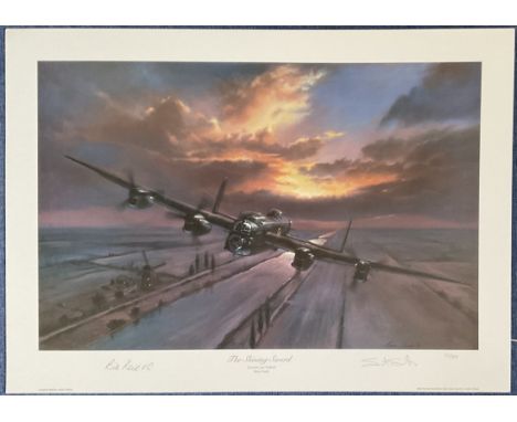 WW2 2 Signed Simon Smith Colour Print Titled The Shining Sword 53 of 850 Signed by The Artist, William (Bill) Reid, VC, Measu