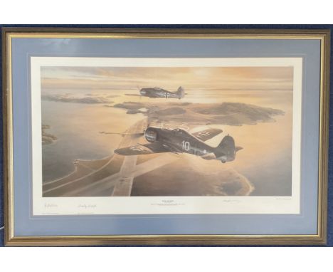 WW2 3 Signed Mark Postlethwaite Colour Print Titled Eismeer Over Herdla 517 of 850 Housed in a Presentation Frame. Signatures