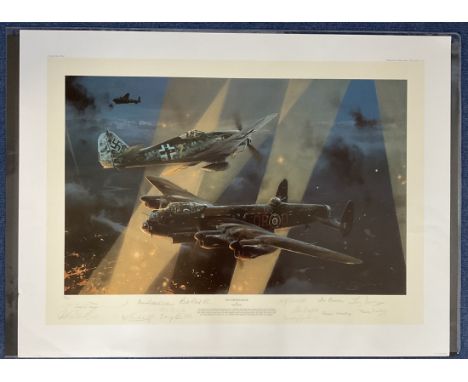 WW2 14 Signed No Turning Back Colour Print by Robert Taylor. 46/200. Signed in pencil by Grp Cptn Bill Reid VC, Sqn Ldr Tony 