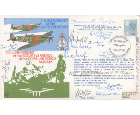 42nd Anniv  Battle of Britain Signed  MRAF D Boyle Plus 13 Battle of Britain Pilots, crew, 41st Anniv of the Battle of Britai