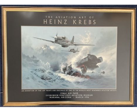 WW2  Unsigned Heinz Krebs Colour Print From Exhibition At Evergreen Ventures Aviation Museum Arizona, Housed in a Presentatio