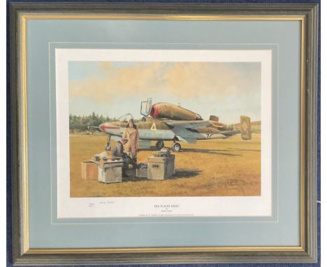 WW2 Signed Robert Taylor Colour Print Titled Pre-Flight Brief 666 of 1250 Housed in a Presentation Frame. Signed by The Artis