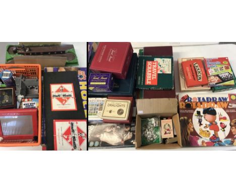 A large quantity of vintage and modern board and other games and toys. To include a Magic Roundabout Rotodraw, EtchaSketch, T