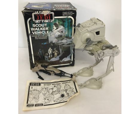 A vintage 1983 boxed Star Wars Scout Walker Vehicle. With instruction leaflet. 