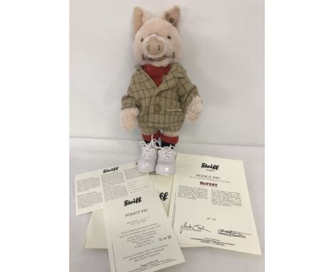 A 2009 Limited Edition Steiff 'Podgy Pig' teddy from the "Rupert Classic" range. Number 224/1500, complete with CoA. 