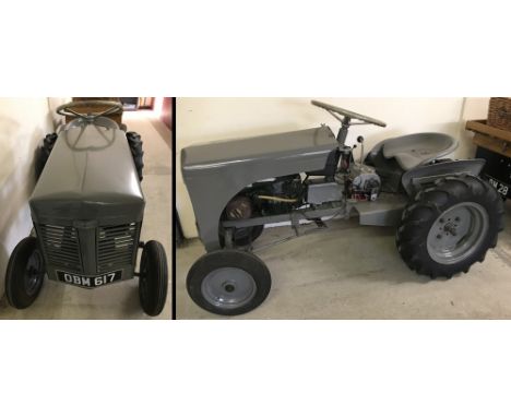 A model (approx. half scale) 8HP vintage tractor, based on a grey Ferguson. Briggs &amp; Stratton petrol engine, recoil &amp;