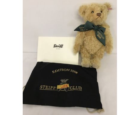 A limited edition Steiff Teddy Bear 'Steiff Club Edition 2008'. White label. EAN 420955. Gold blond mohair. Issued in 2008, P