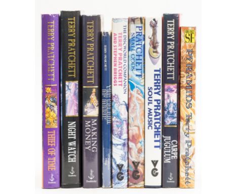 Pratchett (Terry) Pyramids, 1989; Small Gods, jacket spine slightly faded, 1992; Soul Music, 1994; Carpe Jugulum, 1998, first