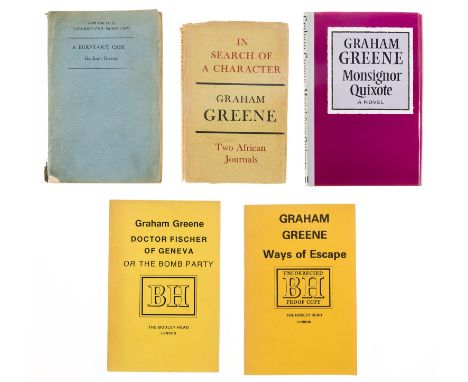 Greene (Graham) A Burnt-Out Case, spine creased, chipping to spine ends, loss to upper corner of lower panel and lower corner